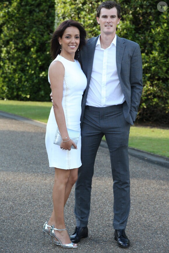 Jamie Murray et sa femme Alejandra Gutierrez lors de la soirée "Vogue and Ralph Lauren Wimbledon Party", le 22 juin 2015, à l'Orangerie du palais de Kensington