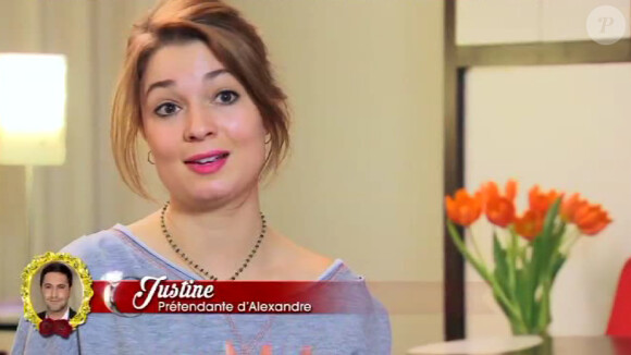 Justine, dans Qui veut épouser mon fils ? saison 4 sur TF1, le vendredi 26 juin 2015.