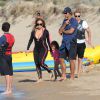 Mariah Carey à la plage avec ses jumeaux Moroccan et Monroe, en Italie, Sardaigne, le 22 juin 2015 