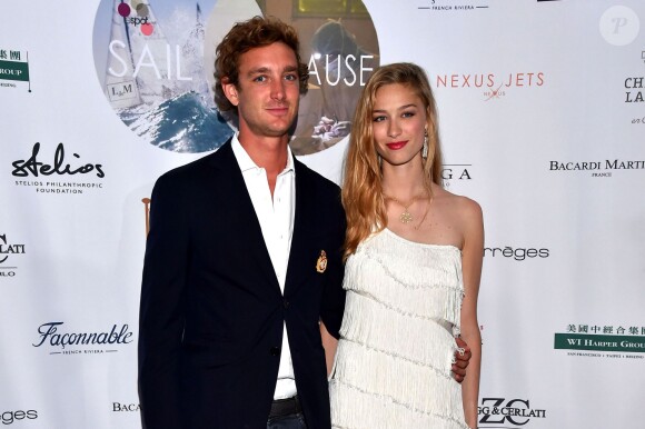 Pierre Casiraghi, le fils de la Princesse Caroline de Hanovre, et sa fiancée Béatrice Borromeo participent à la soirée de "Sail for a Cause", une journée caritative co-organisée par Leticia de Massy et le réseau féminin LeSpot.net au Yacht Club de Monaco le samedi 6 juin 2015.