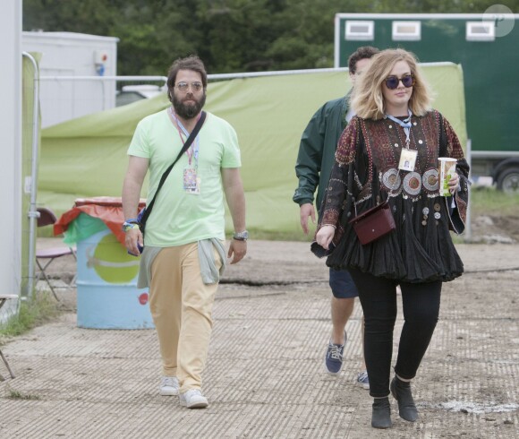 Adele et Simon Konecki au Glastonbury Festival, le 27 juin 2015