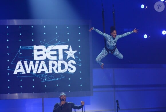 Anthony Anderson et Tracee Ellis Ross lors de la 15ème édition des BET Awards au Microsoft Theater de Los Angeles, le 28 juin 2015.