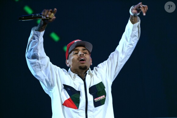 Chris Brown lors de la 15ème édition des BET Awards au Microsoft Theater de Los Angeles, le 28 juin 2015. 