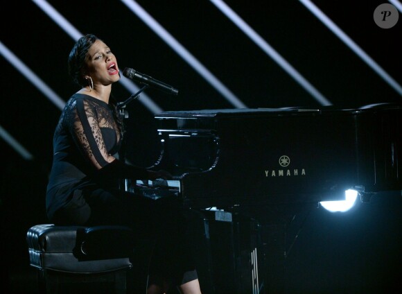 Alicia Keys  lors de la 15ème édition des BET Awards au Microsoft Theater de Los Angeles, le 28 juin 2015. 