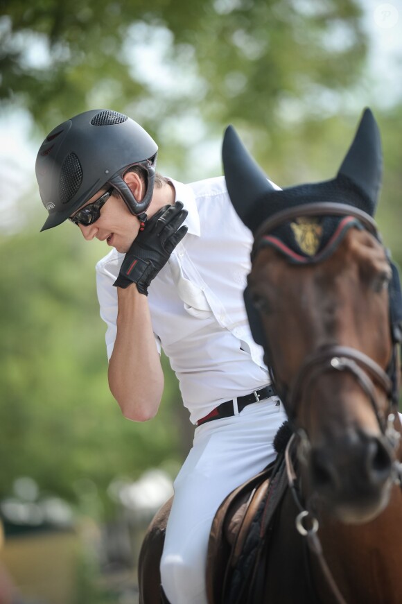 Exclusif - Guillaume Canet - Entraînement lors du Longines Paris Eiffel Jumping au Champ-de-Mars à Paris, le 4 juillet 2015.