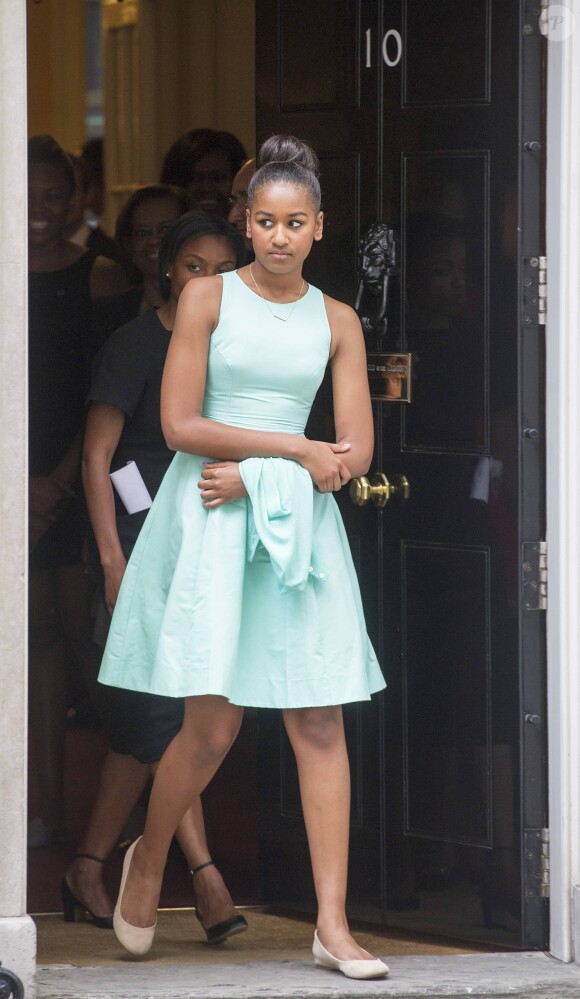 Malia Ann Obama (La fille de Michelle Obama) - La première dame des Etats-Unis a été reçue par le premier ministre britannique au 10 Downing Street à Londres, à l'occasion de son voyage en Europe le 16 juin 2015.