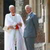 Le prince Charles lors du baptême de la princesse Charlotte en l'église Saint Mary Magdalene de Sandringham, le 5 juillet 2015
