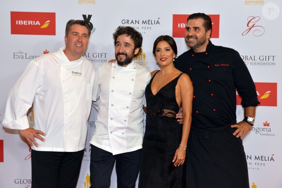 Le chef cuisinier Diego Guerrero et Eva Longoria - Global Gift Gala à Marbella. Le 5 juillet 2015