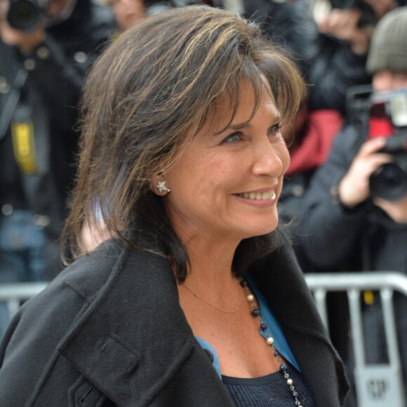 Anne Sinclair - Arrivées au défilé de mode "Chanel", collection prêt-à-porter automne-hiver 2015/2016, à Paris. Le 10 mars 2015.