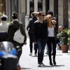 Michael Bublé, sa femme Luisana Lopilato et leur fils Noah se promènent dans les rues de Madrid. Le28 avril 2015 