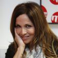 Exclusif - Hélène Ségara présente son nouvel album "Tout commence aujourd'hui" lors de l'émission de Bernard Montiel "M comme Montiel" à la station radio MFM à Paris. Mars 2015.