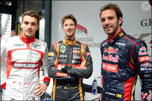 Jules Bianchi, Romain Grosjean et Jean-Eric Vergne réunis au Grand Prix d'Australie à Melbourne, le 13 mars 2014