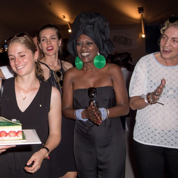 Exclusif - Electra Niarchos, Charlotte Casiraghi et Khadja Nin - Soirée lors du Paris Eiffel Jumping au Champs-de-Mars, étape du Longines Global Champions Tour, durant laquelle était fêté le 20e anniversaire d'Electra Niarchos (20 ans). À Paris, le 4 juillet 2015.