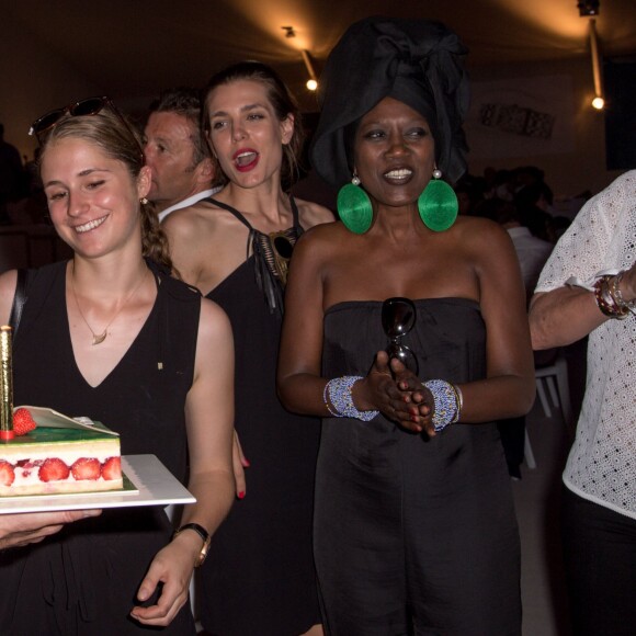 Exclusif - Electra Niarchos, Charlotte Casiraghi et Khadja Nin - Soirée lors du Paris Eiffel Jumping au Champs-de-Mars, étape du Longines Global Champions Tour, durant laquelle était fêté le 20e anniversaire d'Electra Niarchos (20 ans). À Paris, le 4 juillet 2015.