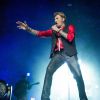 Exclusif - Johnny Hallyday sur scène lors de son premier concert, à Nîmes le 2 juillet 2015.