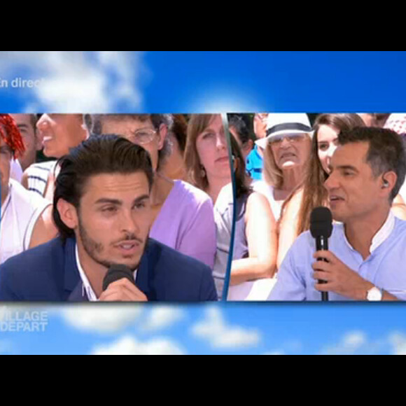 Baptiste Giabiconi reçu dans Village départ sur France 3, le 15 juillet 2015