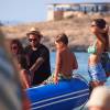 Dani Alves, la star du FC Barcelone en vacances à Formentera avec sa compagne Joana Sanz et ses enfants Victoria et Daniel, le 15 juillet 2015