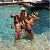 Dani Alves avec ses enfants Victoria et Daniel, photo publiée le 13 juillet 2015
