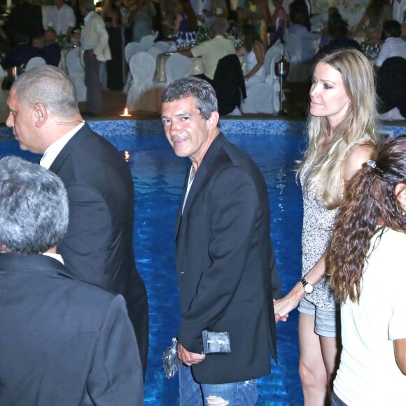 Antonio Banderas et sa compagne Nicole Kimpel - Soirée à l'hôtel Delfini lors du festival du film à Ischia le 14 juillet 2015.