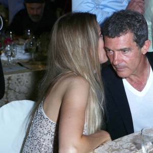 Antonio Banderas et sa compagne Nicole Kimpel - Soirée à l'hôtel Delfini lors du festival du film à Ischia le 14 juillet 2015.