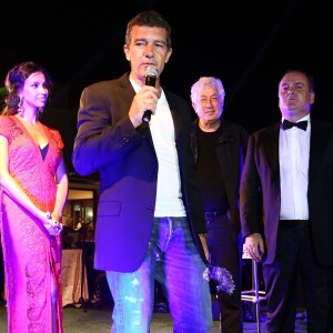 Antonio Banderas et sa compagne Nicole Kimpel - Soirée à l'hôtel Delfini lors du festival du film à Ischia le 14 juillet 2015.