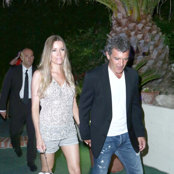 Antonio Banderas et sa compagne Nicole Kimpel - Soirée à l'hôtel Delfini lors du festival du film à Ischia le 14 juillet 2015.