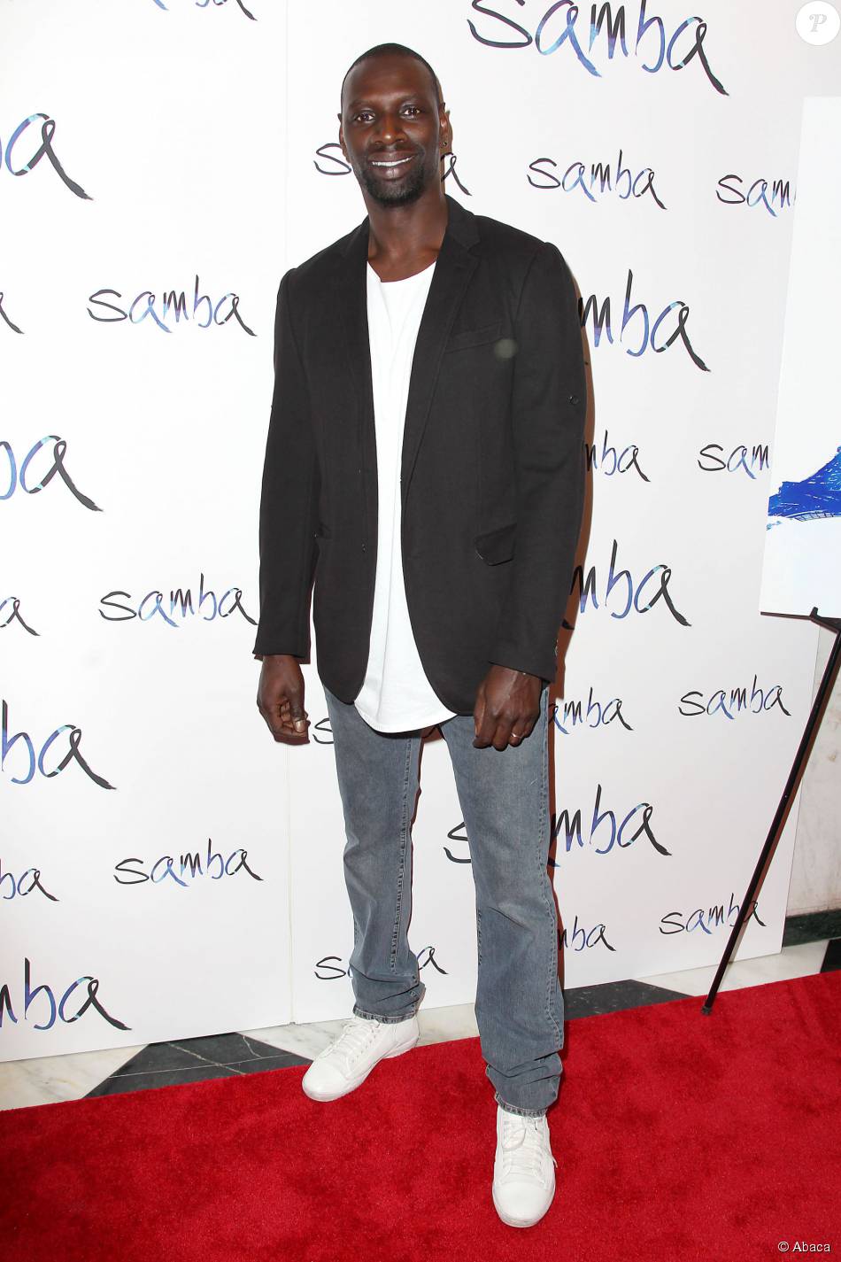 Omar Sy lors de l'avant-première du film Samba à New York le 16 juillet ...