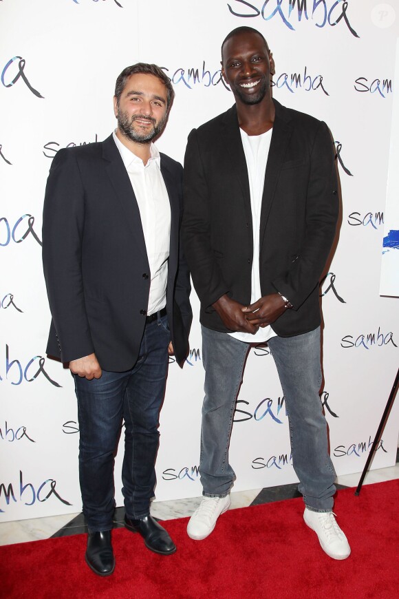 Olivier Nakache et Omar Sy lors de l'avant-première du film Samba à New York le 16 juillet 2015