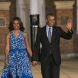  Barack et Michelle Obama lors de la Marine Barracks Evening Parade de Washington, le 27 juin 2014 