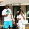 Magic Johnson, sa femme Earlitha "Cookie" Kelly sur le port de Saint-Tropez, le 19 juillet 2015