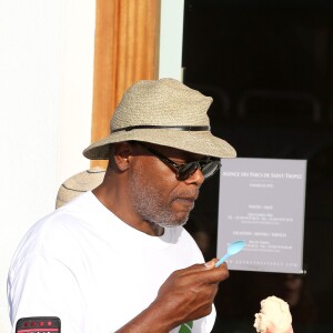 Samuel L. Jackson sur le port de Saint-Tropez, le 19 juillet 2015
