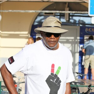 Samuel L. Jackson sur le port de Saint-Tropez, le 19 juillet 2015