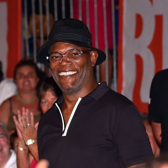 Samuel L Jackson au concert de Lionel Richie dans la Pinède dans le cadre du 55e Festival Jazz à Juan de Juan-les-Pins, le 16 juillet 2015