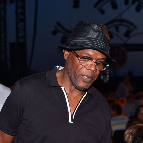 Samuel L. Jackson au concert de Lionel Richie dans la Pinède dans le cadre du 55e Festival Jazz à Juan de Juan-les-Pins, le 16 juillet 2015