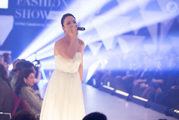 Exclusif - Natasha St-Pier (robe bustier blanche Christophe Guillarmé, bijoux Mounier Bouvard) - Soirée du défilé "Casa Fashion Show" au Sofitel Tour Blanche à Casablanca au Maroc le 28 mars 2015.  