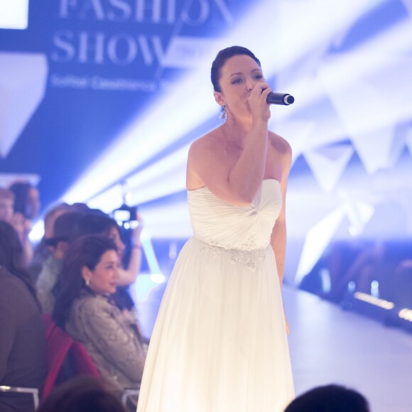 Exclusif - Natasha St-Pier (robe bustier blanche Christophe Guillarmé, bijoux Mounier Bouvard) - Soirée du défilé "Casa Fashion Show" au Sofitel Tour Blanche à Casablanca au Maroc le 28 mars 2015.  