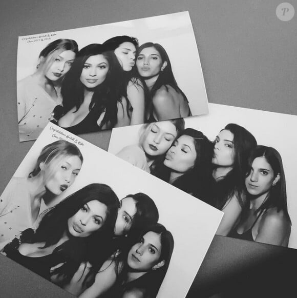Gigi Hadid, Kylie et Kendall Jenner à leur soirée de remise de diplôme. Los Angeles, le 23 juillet 2015.