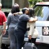 Pat Houston, Tina Brown et d'autres membres de la famille de Bobbi Kristina Brown arrivent au "Peachtree Christian Hospice" pour lui rendre visite à Duluth en Georgie, le 29 juin 2015. L'etat de Bobbi n'a pas évolué. 