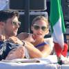 Olivia Palermo et son mari Johannes Huebl en vacances à Ibiza le 27 juillet 2015.