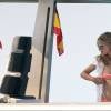 Olivia Palermo et son mari Johannes Huebl en vacances à Ibiza le 26 juillet 2015.