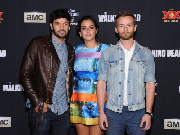 Jordy Masterson, Alanna Masterson et Chris Masterson lors de la première de la 5e saison de The Walking Dead à l'AMC Universal Citywalk de Los Angeles, le 2 octobre 2014