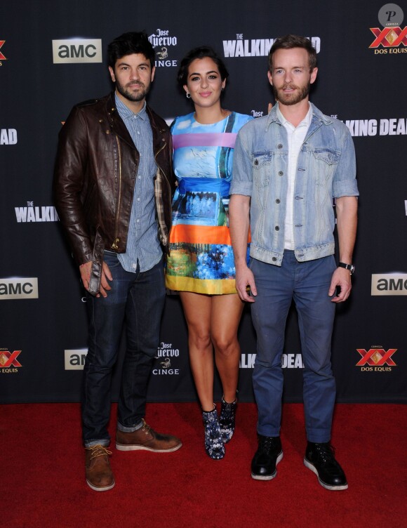 Jordy Masterson, Alanna Masterson et Chris Masterson lors de la première de la 5e saison de The Walking Dead à l'AMC Universal Citywalk de Los Angeles, le 2 octobre 2014