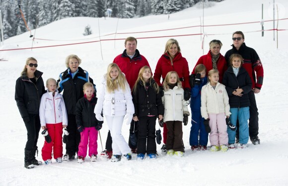 La famille royale des Pays-Bas à Lech am Arlberg en Autriche le 17 février 2014
