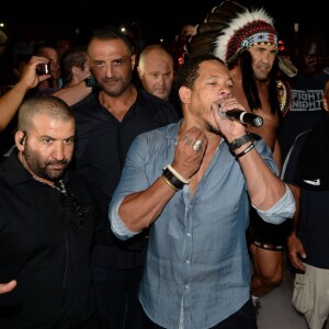 Semi-Exclusif - JoeyStarr et Jérôme Le Banner lors de la troisième édition de la "Fight Night" à Saint-Tropez, au coeur de La Citadelle, le 4 août 2015