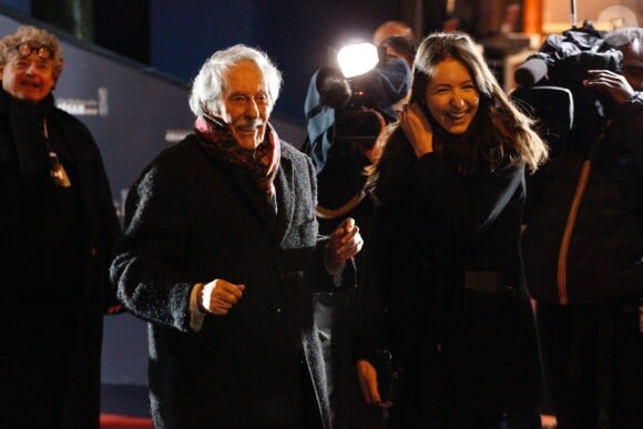 Jean Rochefort et sa fille Clémence - Sorties de la 40e cérémonie des César au théâtre du Châtelet à Paris le 20 février 2015