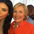 Kim Kardashian, Hillary Clinton et Kanye West à Los Angeles. Photo publiée le 6 août 2015.