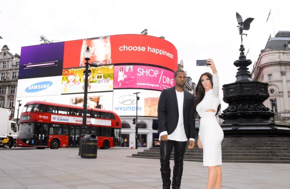 Le musée Madame Tussauds de Londres a dévoilé les statues de cire de Kanye West et Kim Kardashian. Le 5 août 2015.