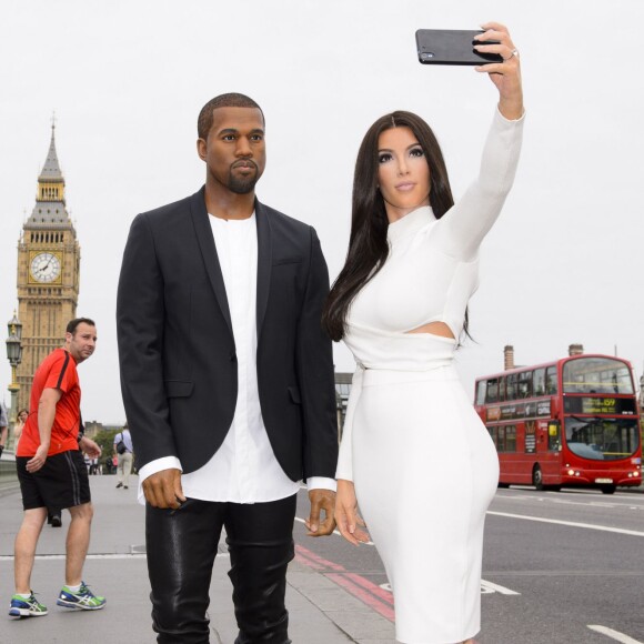 Le musée Madame Tussauds de Londres a dévoilé les statues de cire de Kanye West et Kim Kardashian. Le 5 août 2015.