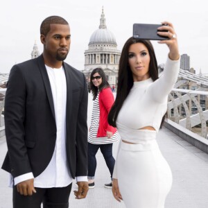 Le musée Madame Tussauds de Londres a dévoilé les statues de cire de Kanye West et Kim Kardashian. Le 5 août 2015.