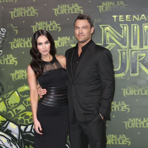 Megan Fox et son mari Brian Austin Green - Première du film "Teenage Mutant Ninja Turtles" à Berlin, le 5 octobre 2014. 